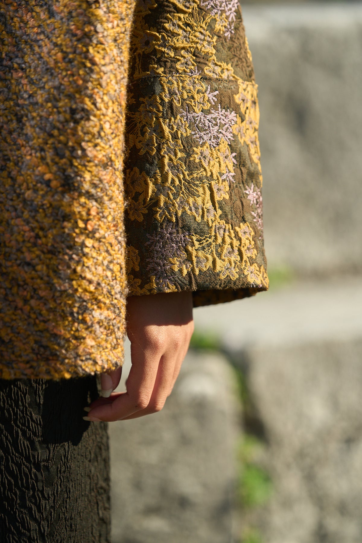 gros plan jacquard Miel chiné