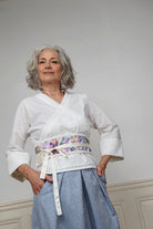 Ceinture OBI large vert/violet - CATHERINE VALENTIN