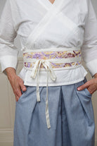 Ceinture OBI large violet/jaune - CATHERINE VALENTIN