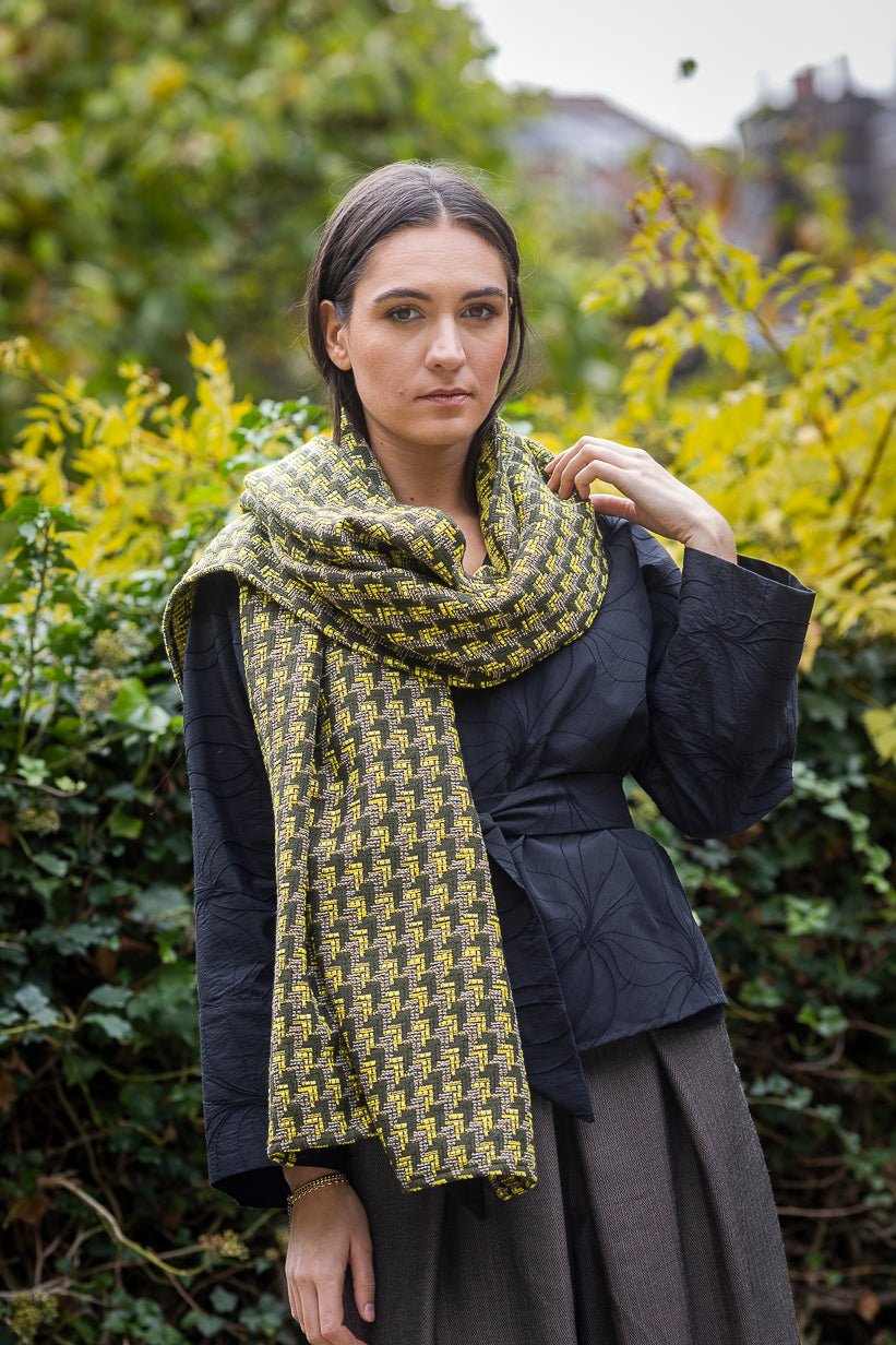 Étole YUKA vert/jaune - CATHERINE VALENTIN