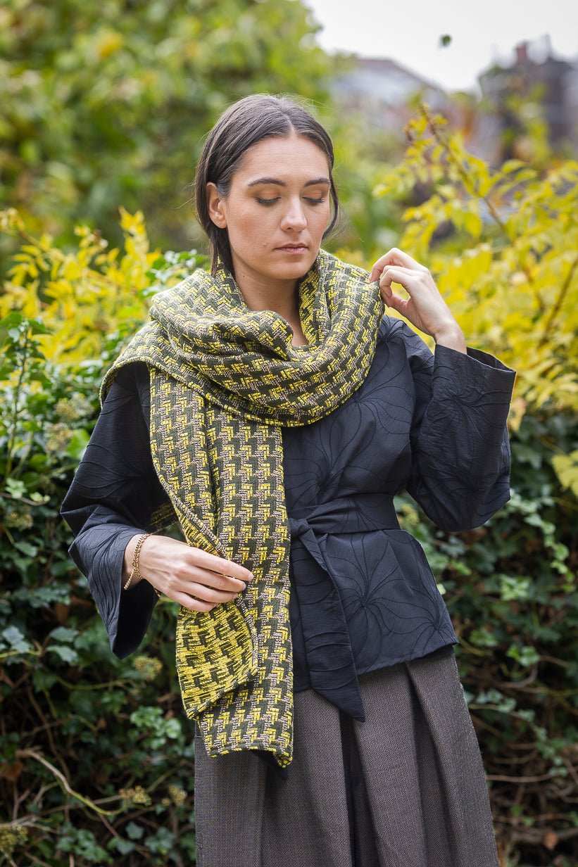 Étole YUKA vert/jaune - CATHERINE VALENTIN
