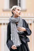 Étole YUKI gris/blanc/noir - CATHERINE VALENTIN