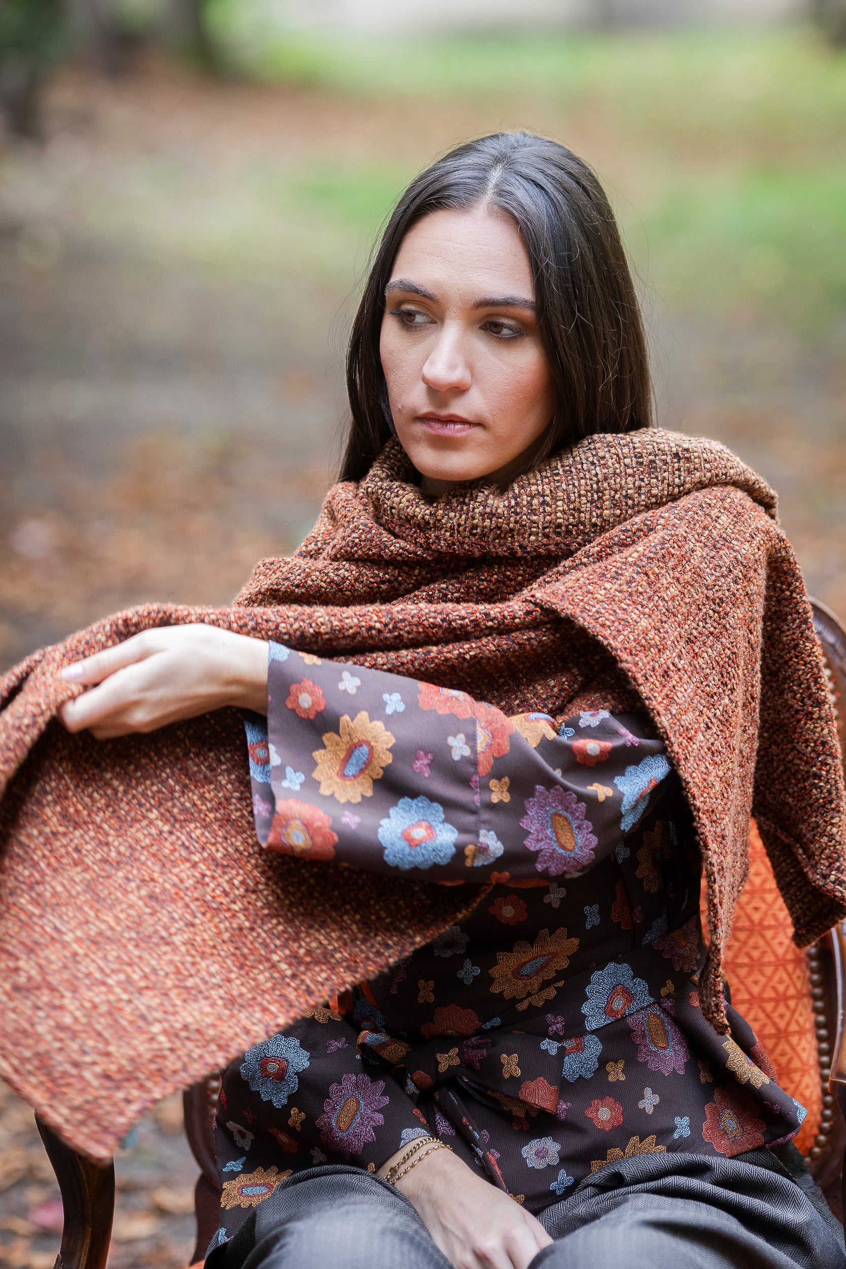 Étole YUKI marron fauve - CATHERINE VALENTIN