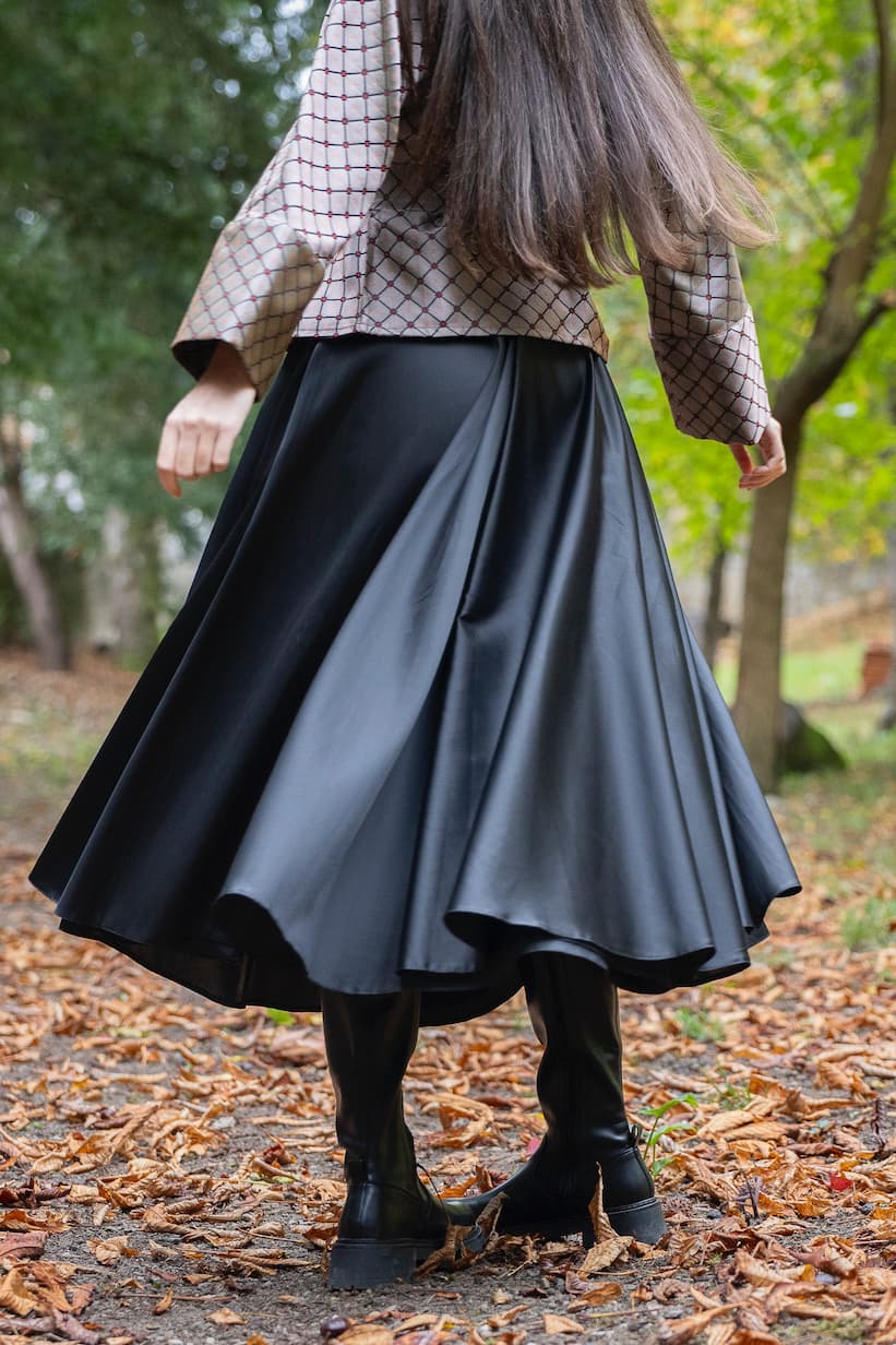 Jupe TENKO noire midi mi - longue (Copie) - CATHERINE VALENTIN