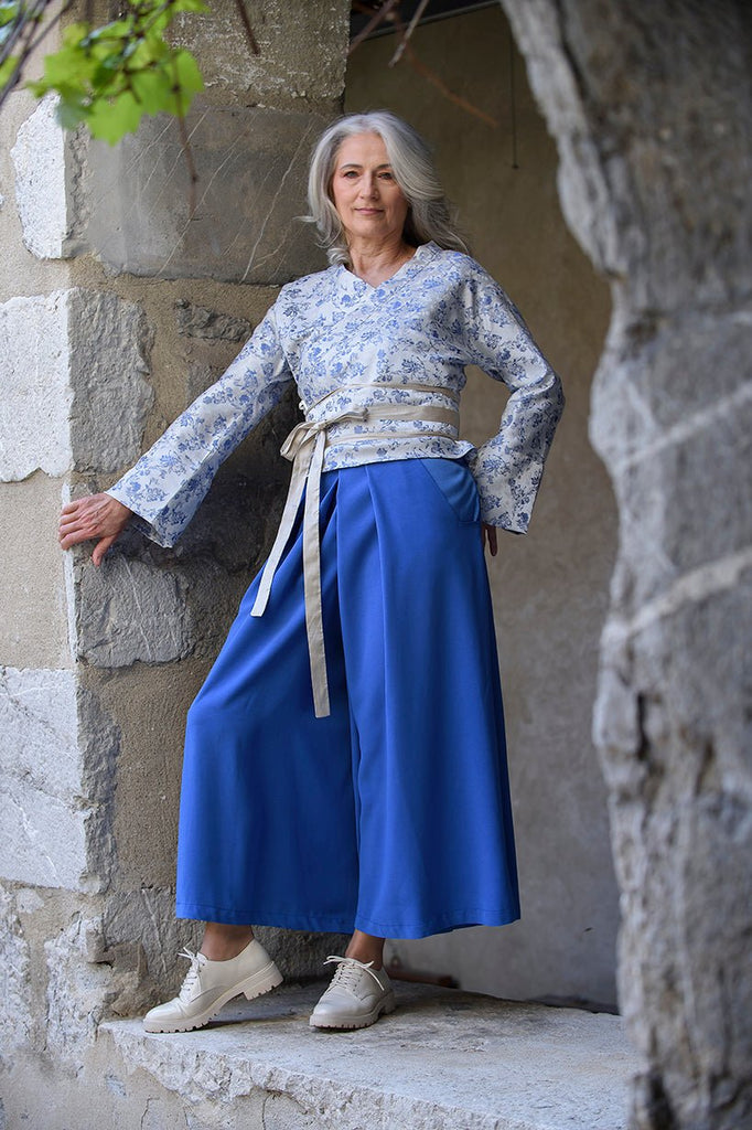 Kimono BANINA bleu mariage - CATHERINE VALENTIN