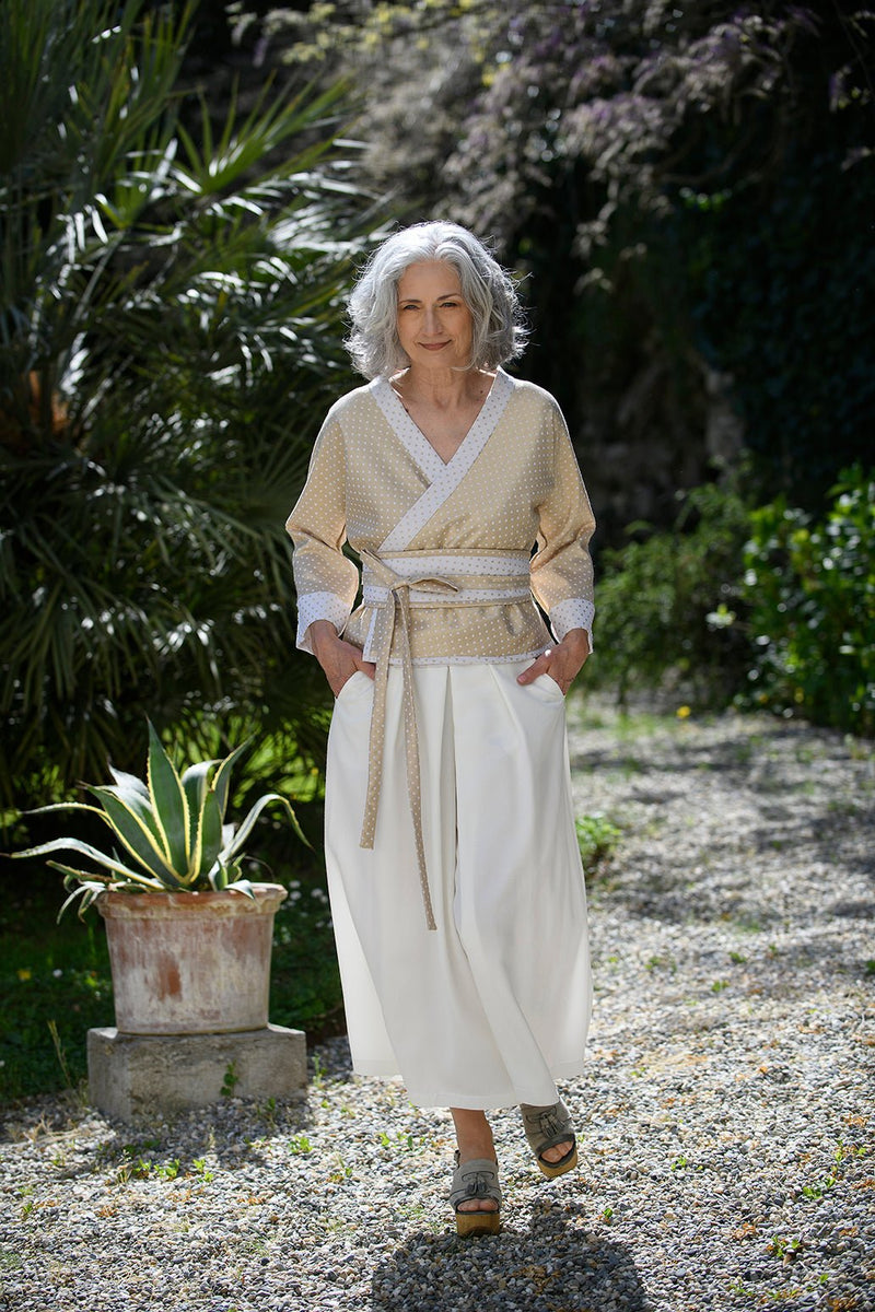 パンツ NOT CONVENTIONAL hakama pant white White Hakama Pants | Techwear