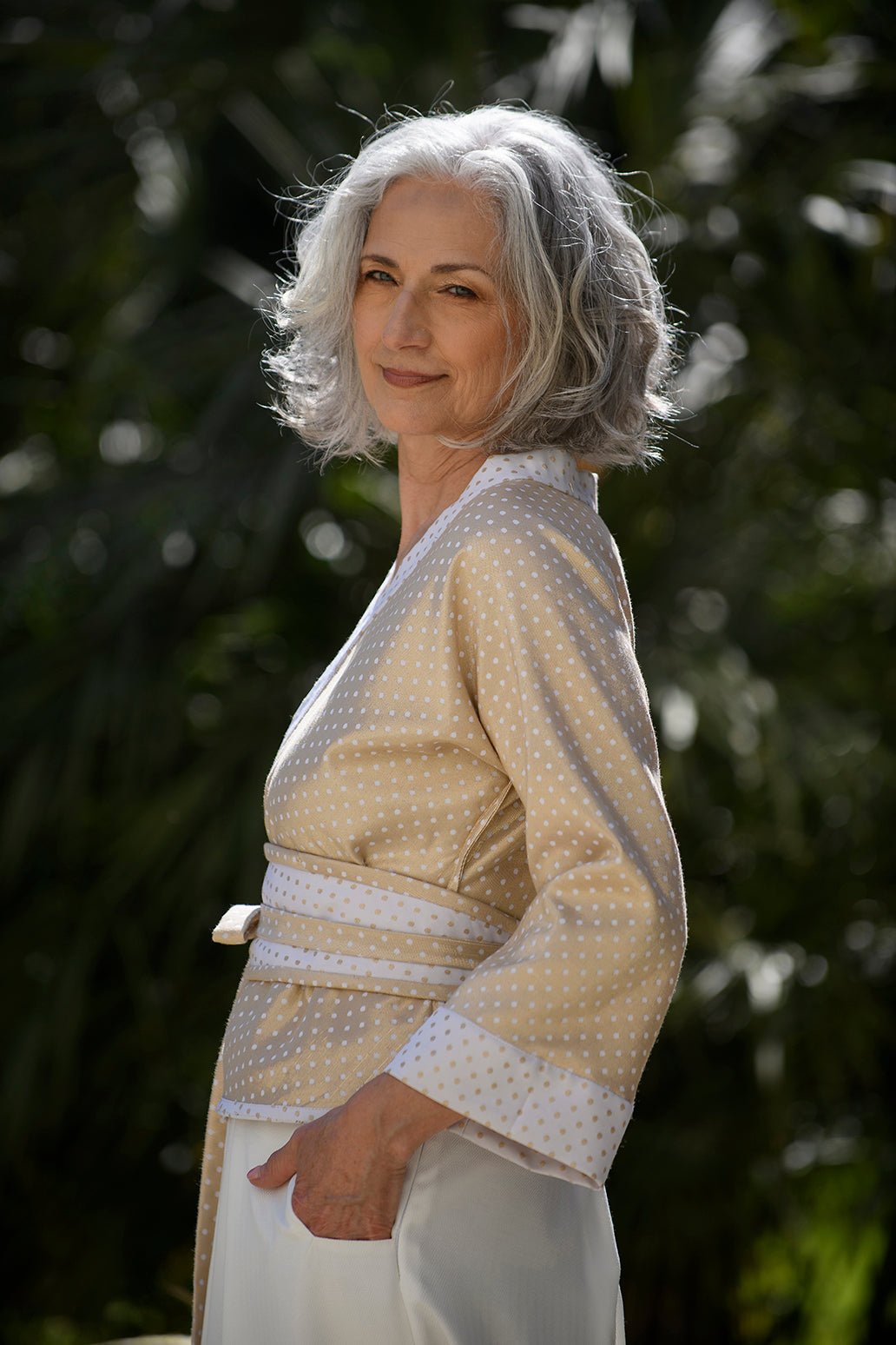 Kimono ENDO doré/blanc MARIAGE - CATHERINE VALENTIN