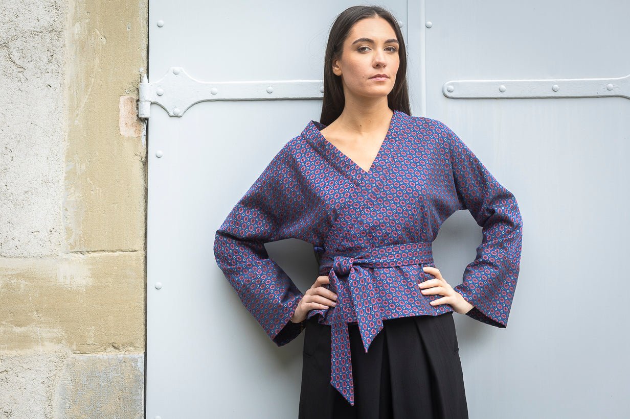 Kimono HAMAGURI bleu - CATHERINE VALENTIN