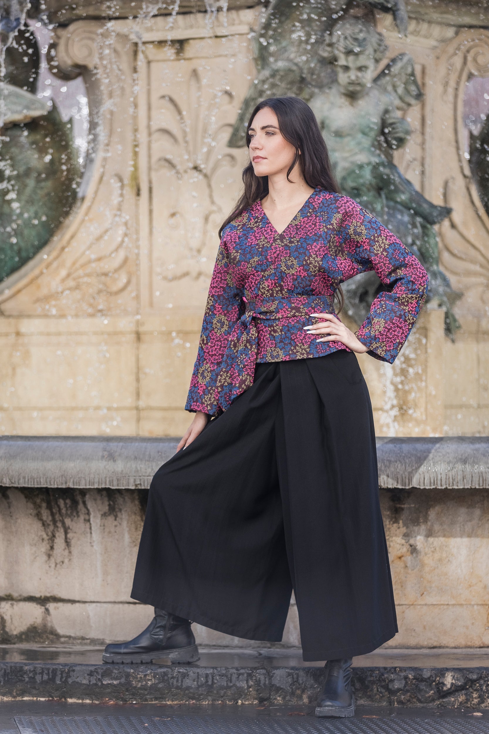 Kimono HANABI bleu - CATHERINE VALENTIN