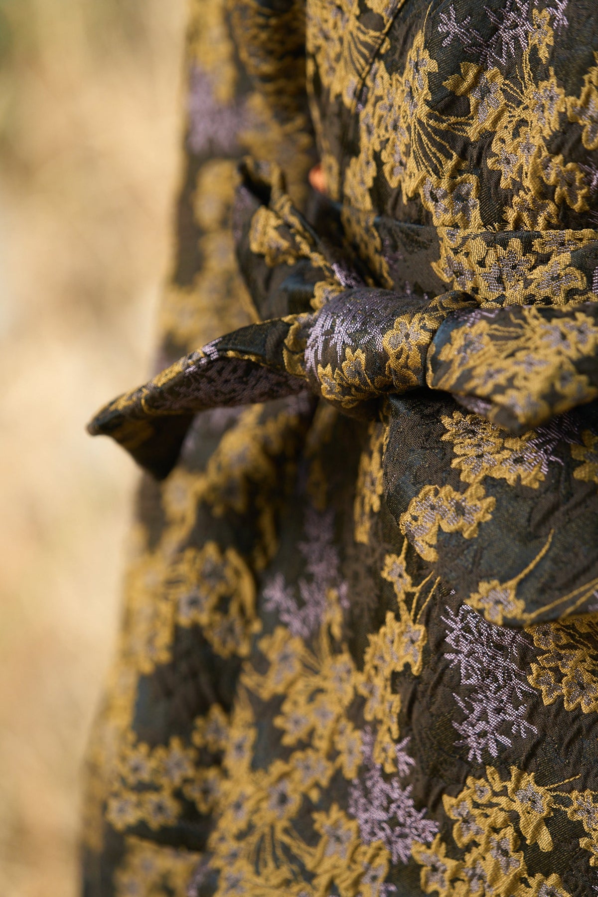 Kimono HANAÏ réversible marron-ocre - CATHERINE VALENTIN