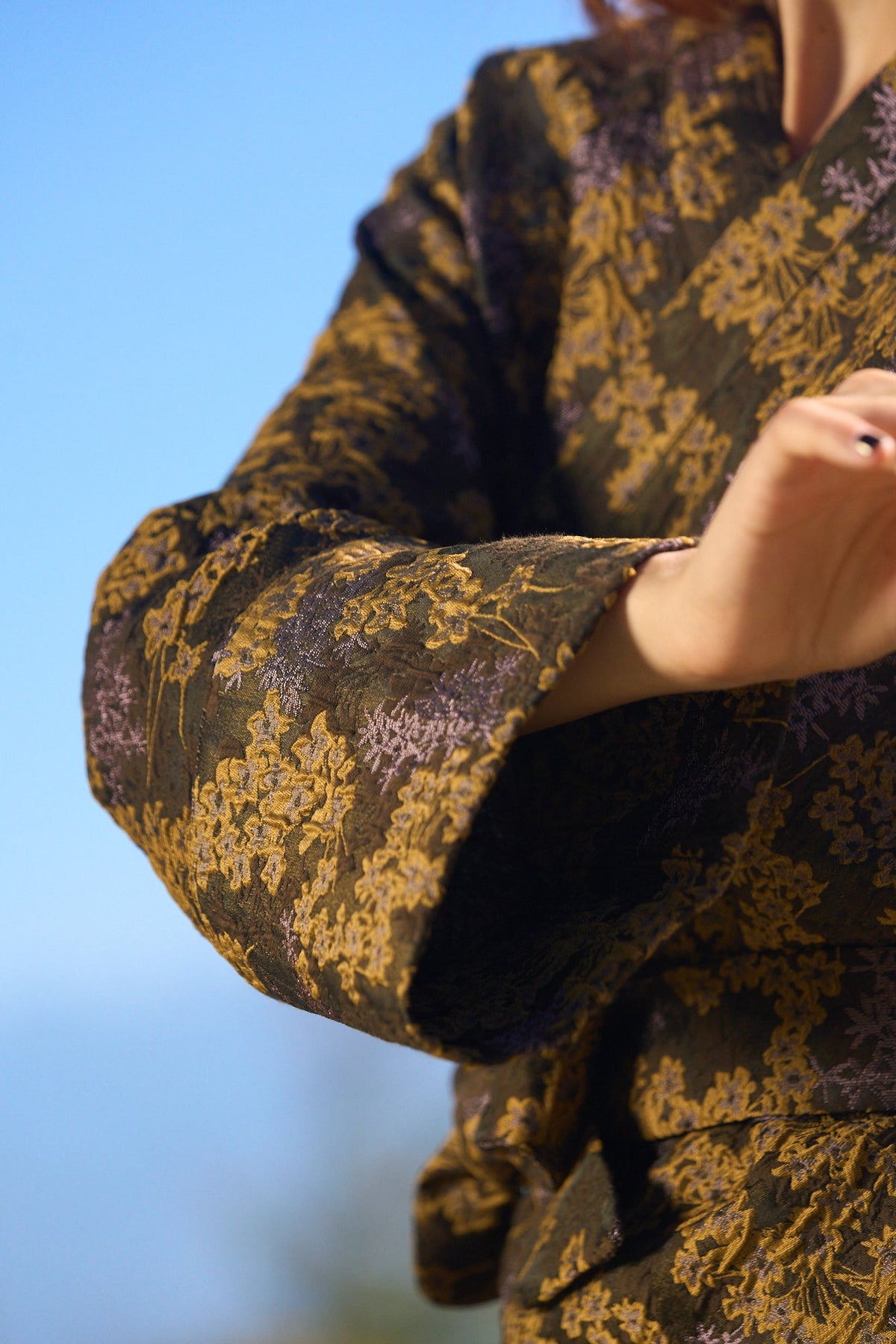 Kimono HANAÏ réversible marron-ocre - CATHERINE VALENTIN