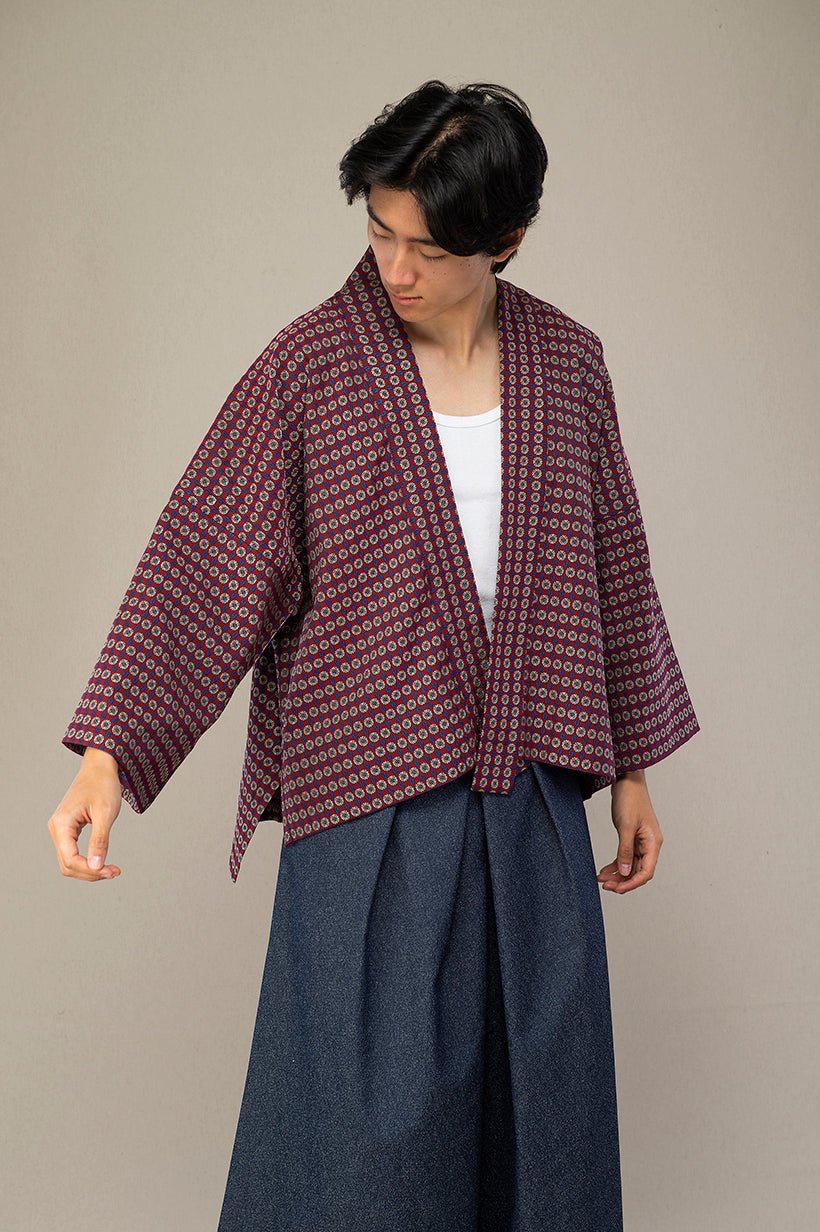 Kimono homme HAMAGURI bordeaux - CATHERINE VALENTIN