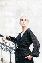 Kimono KAGOME bleu/rouge - CATHERINE VALENTIN