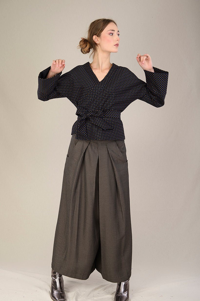 Kimono KAGOME parme/orange - CATHERINE VALENTIN