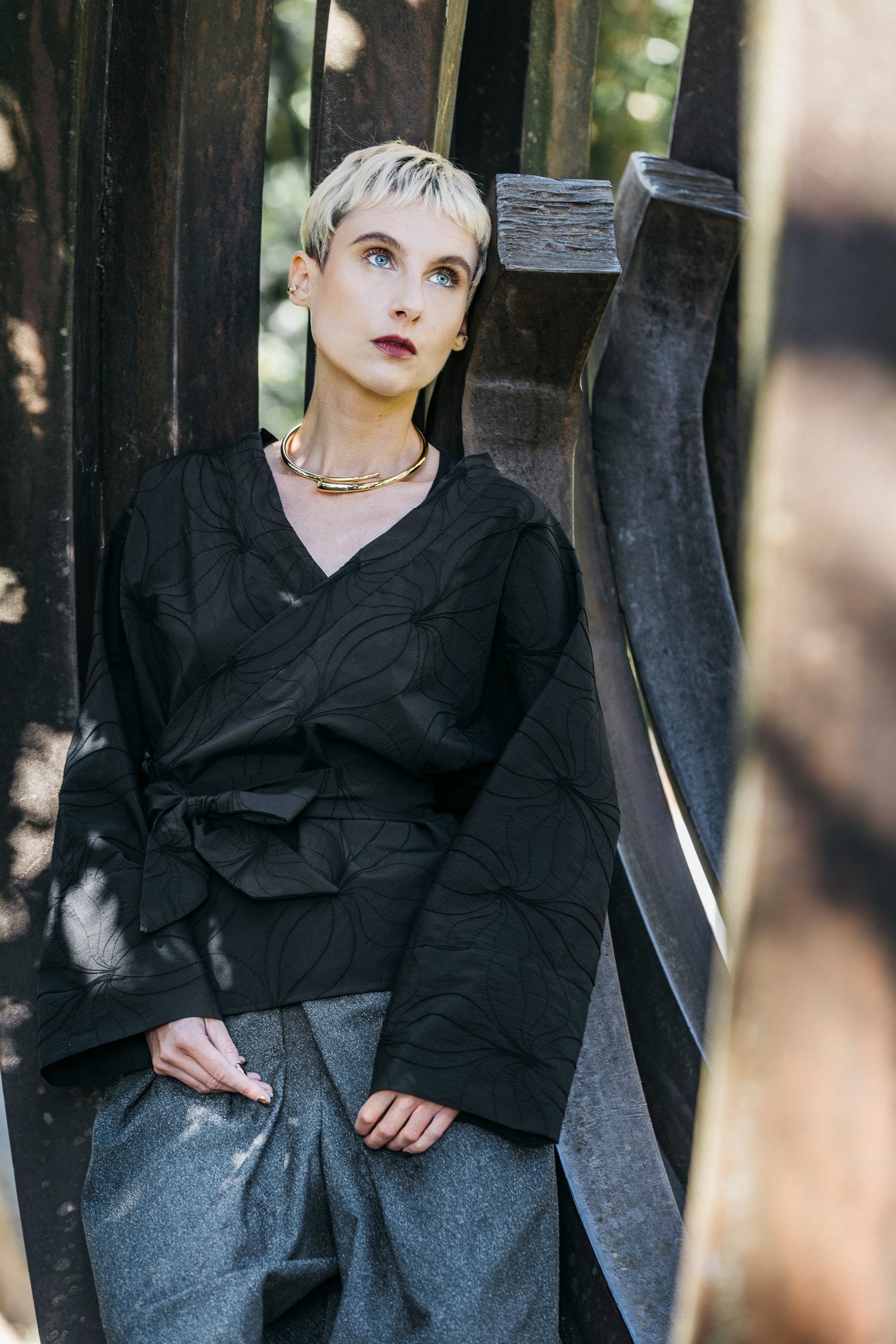 Kimono NODO noir - CATHERINE VALENTIN