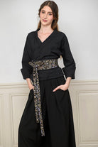 Kimono NODO noir avec plusieurs OBI - CATHERINE VALENTIN