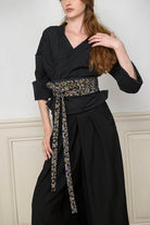 Kimono NODO noir avec plusieurs OBI - CATHERINE VALENTIN