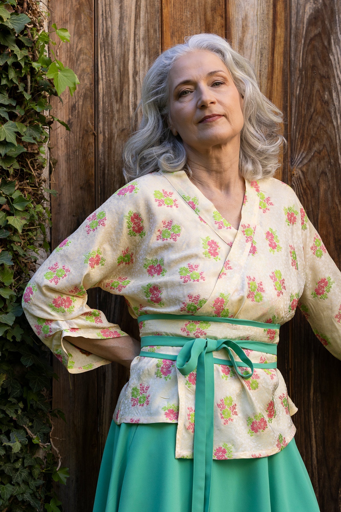 Kimono SUKI jaune/vert/rose - CATHERINE VALENTIN