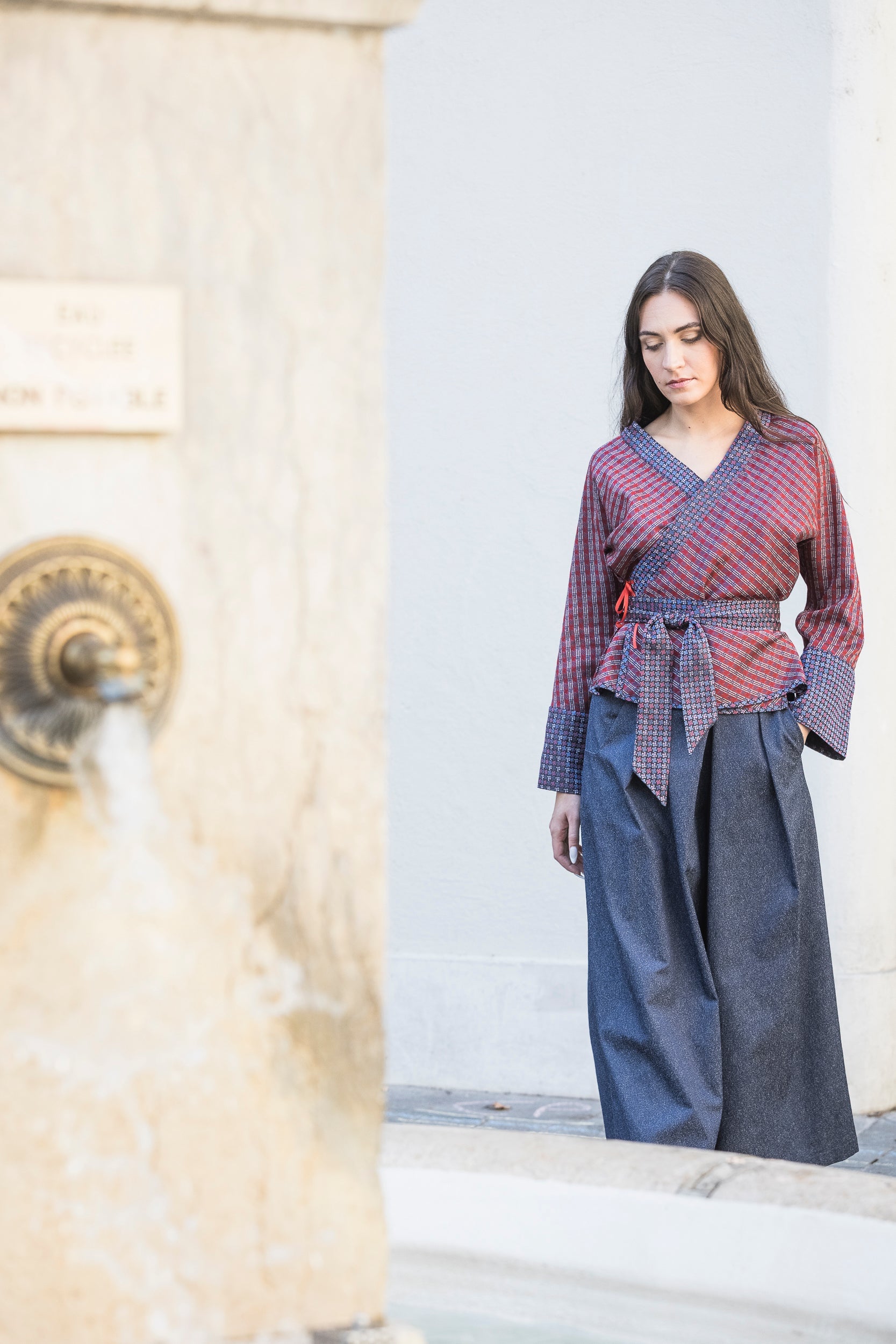 Kimono YORU bleu - CATHERINE VALENTIN