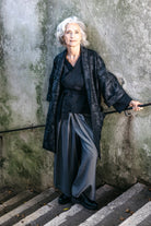 Manteau Kimono AKI noir/gris - CATHERINE VALENTIN