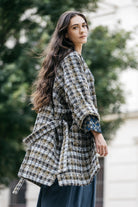 Manteau Kimono KAZE à carreaux oversized - CATHERINE VALENTIN