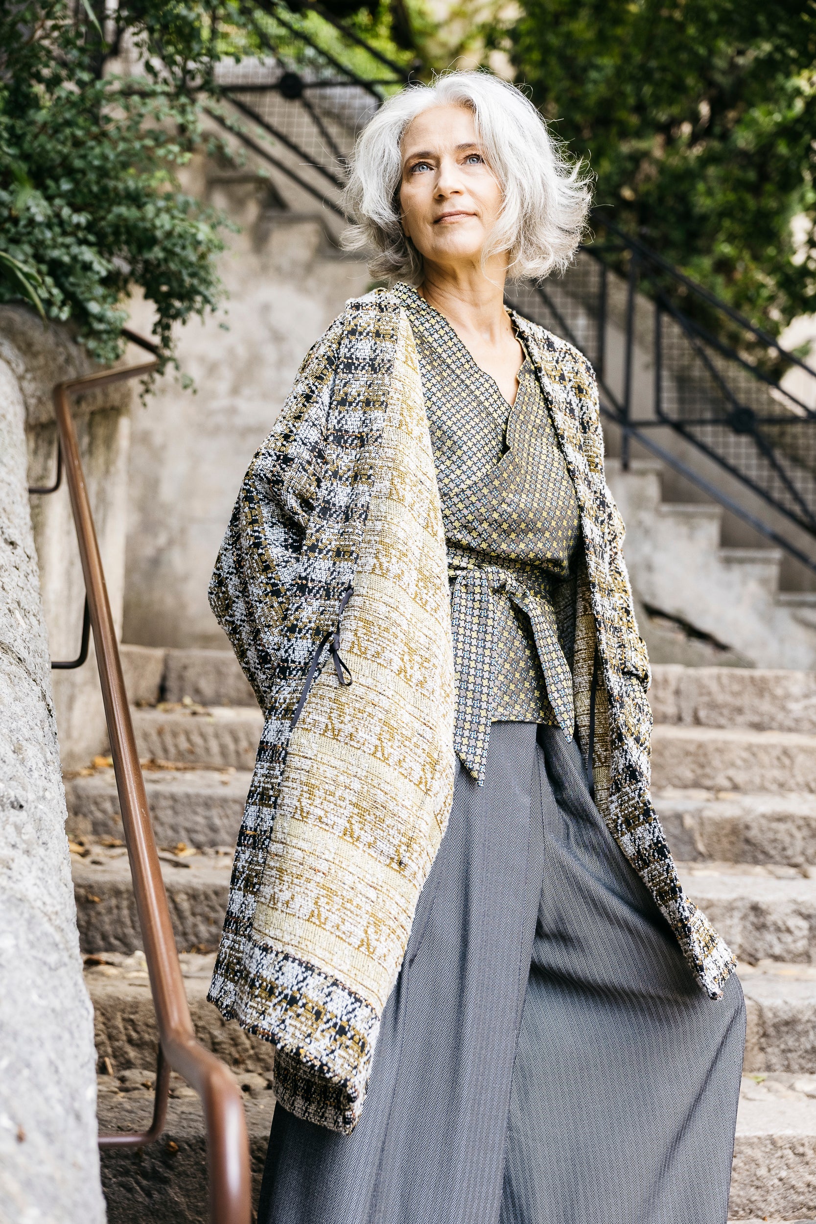 Manteau Kimono KAZE à carreaux oversized - CATHERINE VALENTIN
