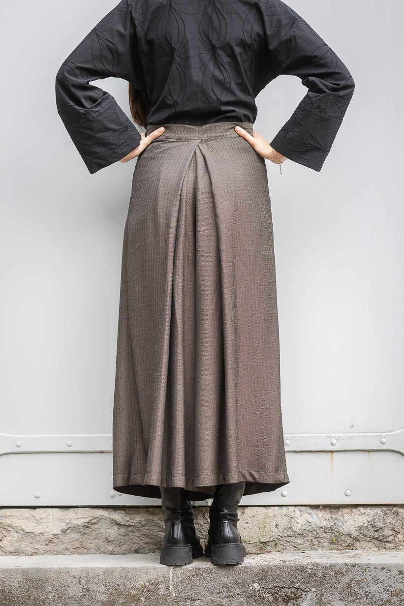 Pantalon hakama KURI marron glacé - CATHERINE VALENTIN