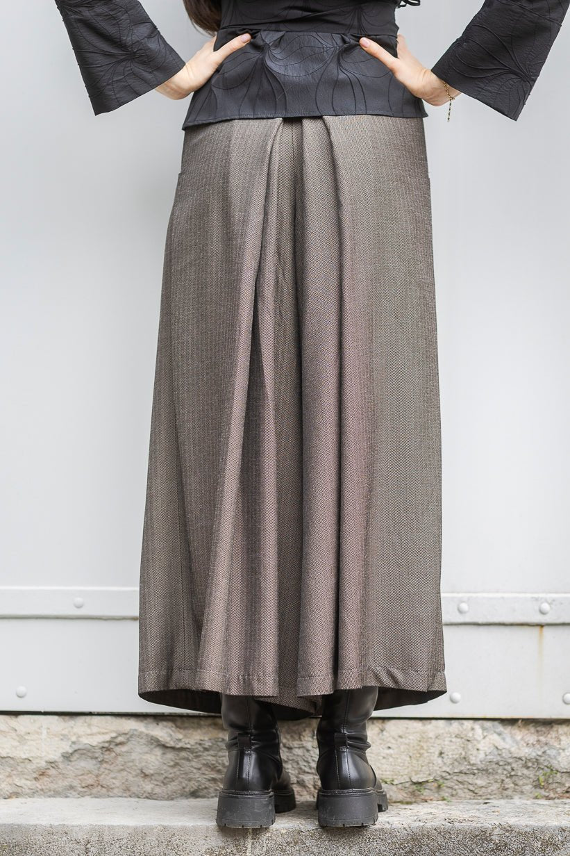 Pantalon hakama KURI marron glacé - CATHERINE VALENTIN
