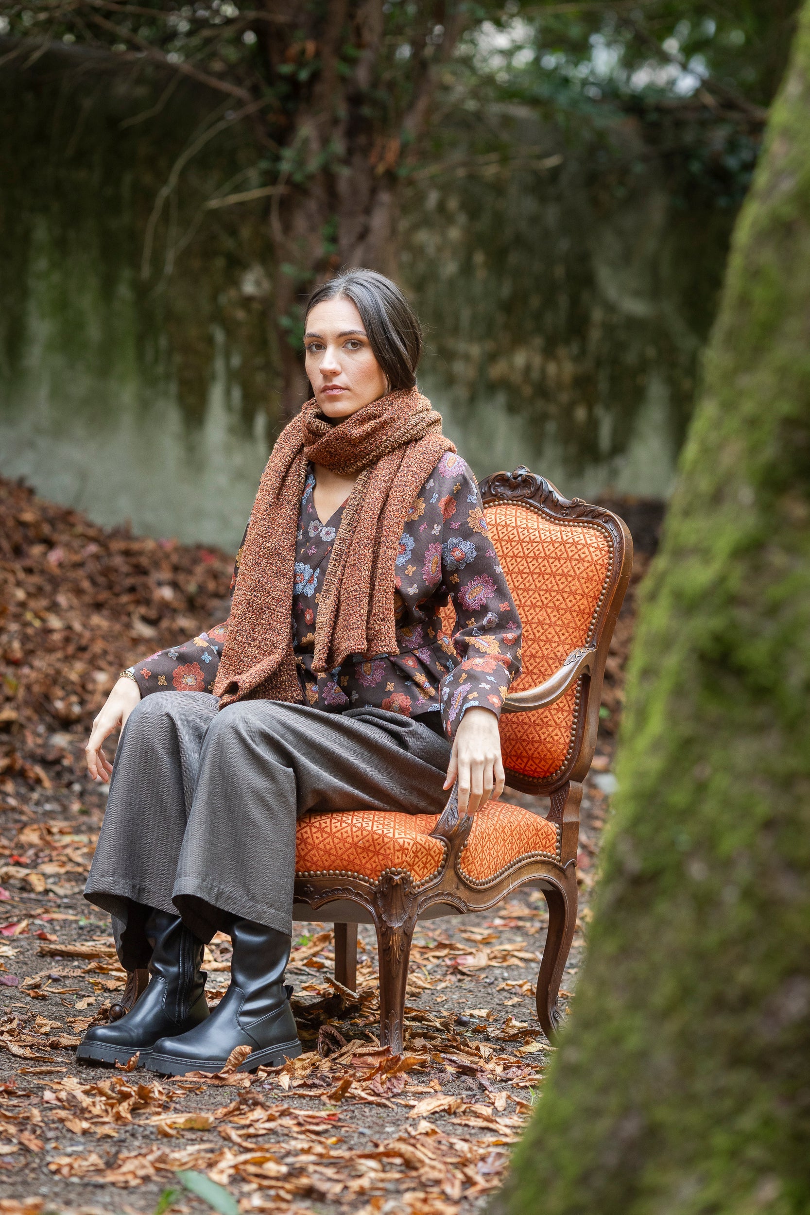 Pantalon hakama KURI marron glacé - CATHERINE VALENTIN