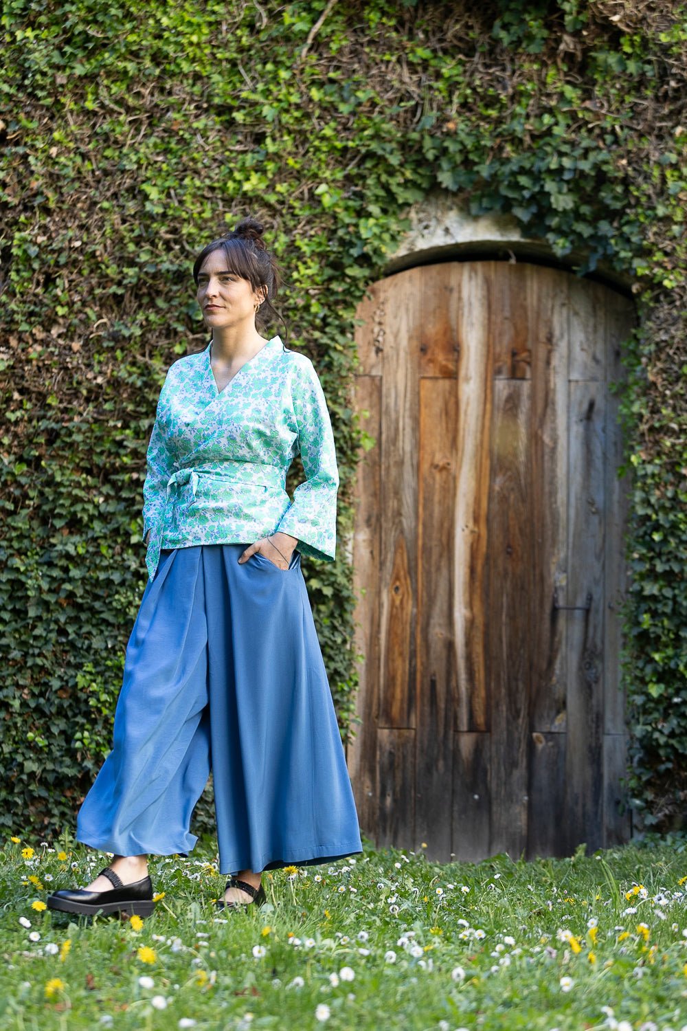 Pantalon Hakama large KONIRO Bleu - CATHERINE VALENTIN