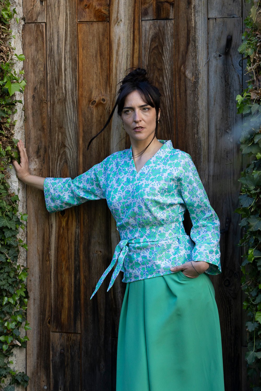 Pantalon hakama large MATCHA vert - CATHERINE VALENTIN
