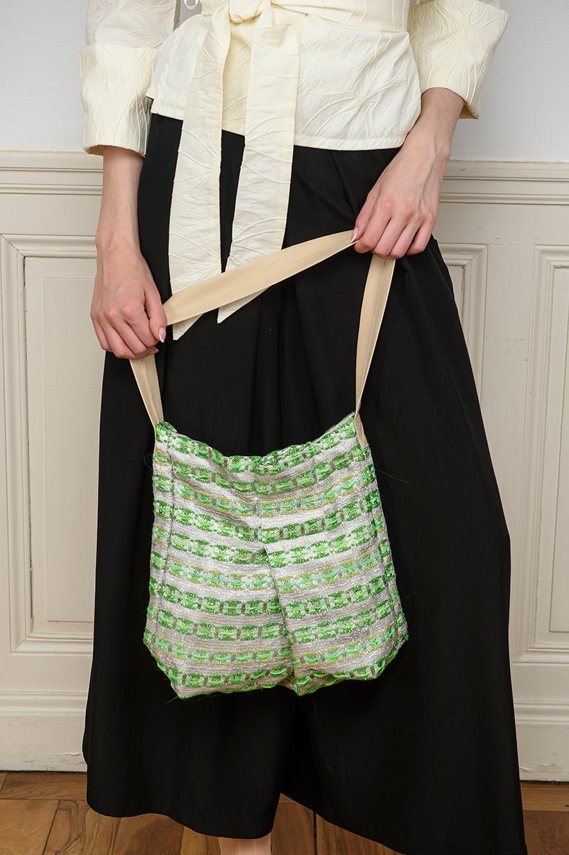 Sac KAIMONO vert/argent - CATHERINE VALENTIN