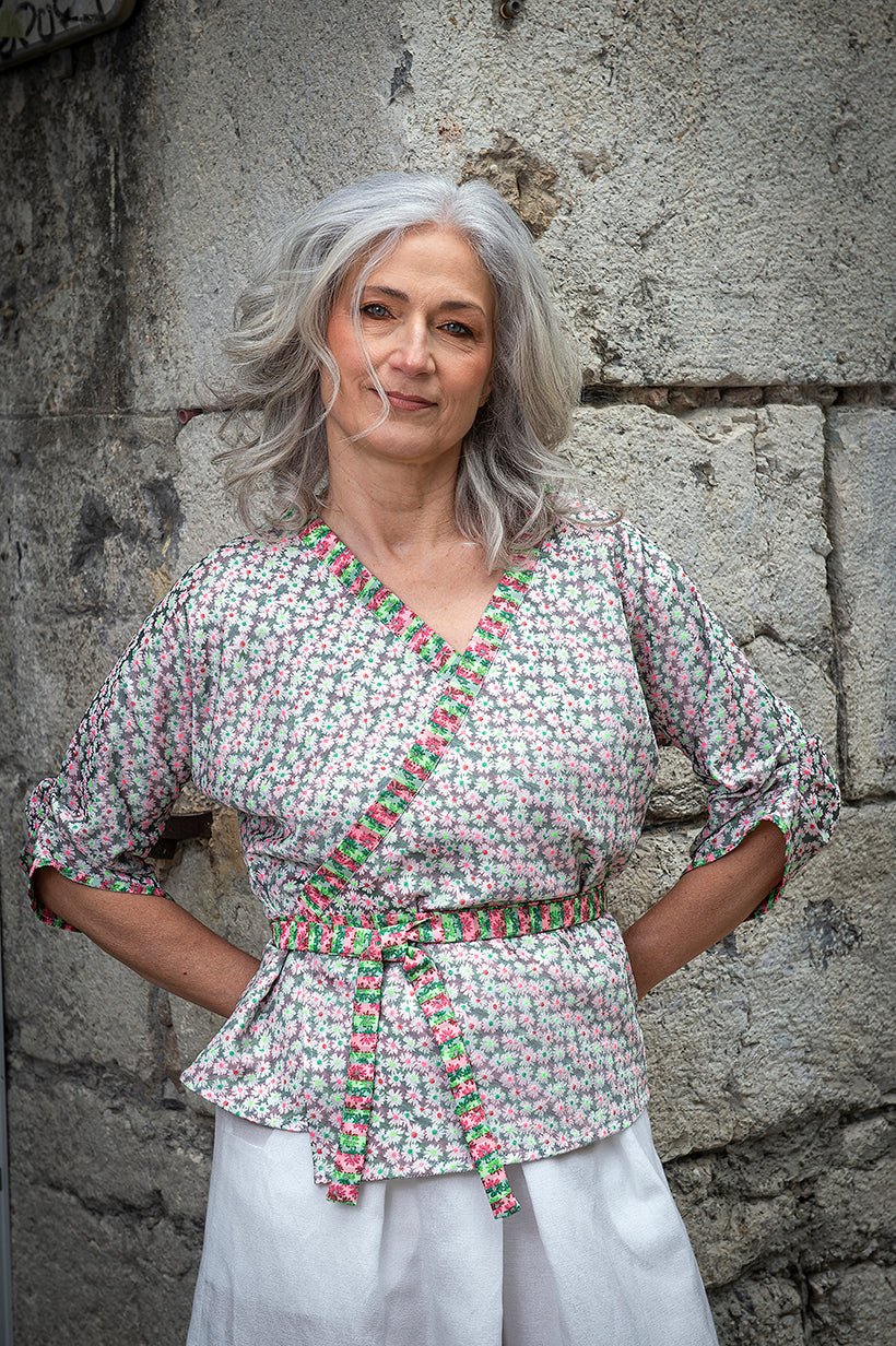 Kimono AJISAÏ vert - CATHERINE VALENTIN