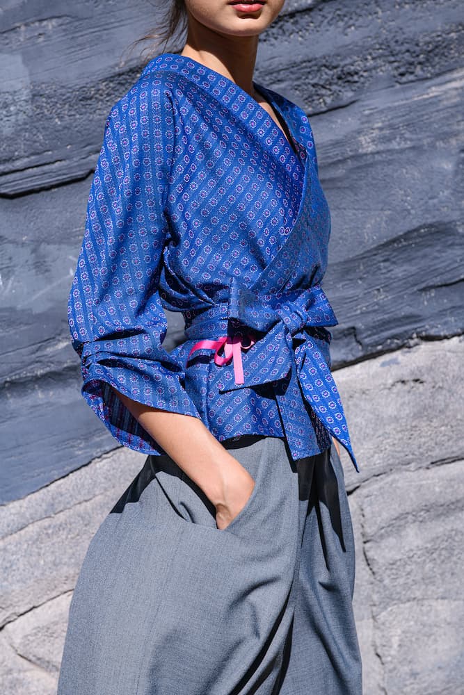 Kimono MITORI Bleu - CATHERINE VALENTIN