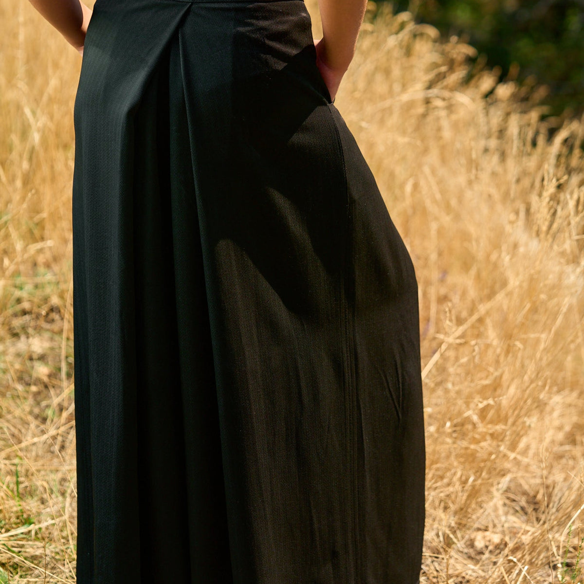 Pantalon Hakama Jupe coupe large avec plis, crêpe, viscose, lin, coton ...