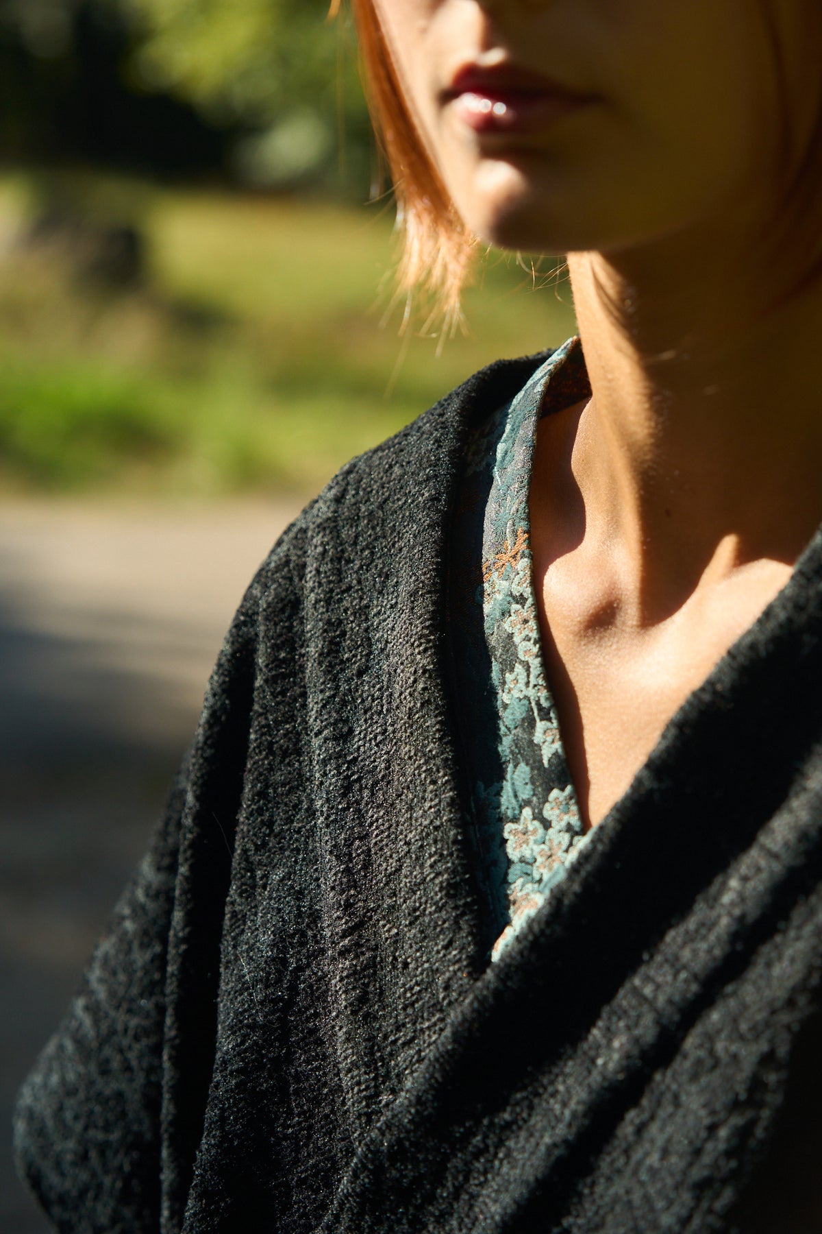 Kimono YUTTARI sur kimono KINOKO encolure et détail matière