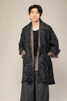 Manteau kimono AKI noir face  2 poches