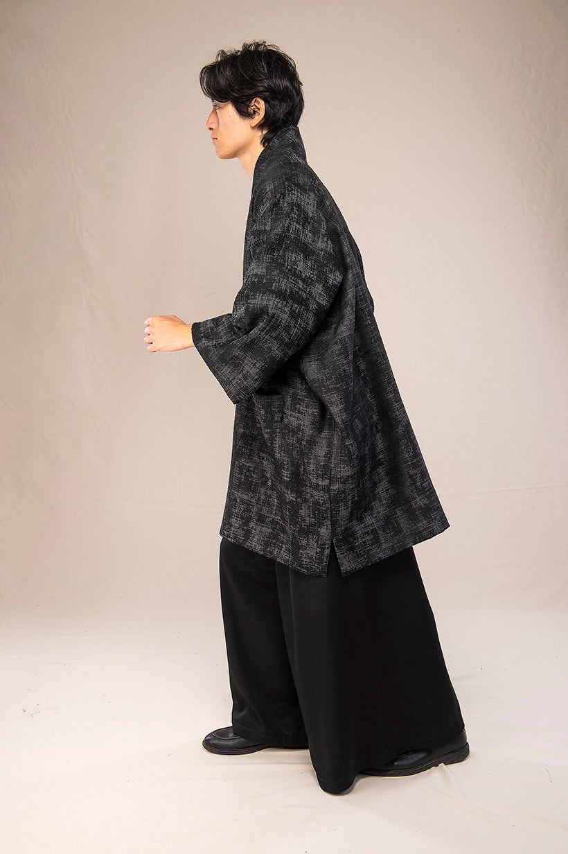 Manteau kimono AKI noir profil