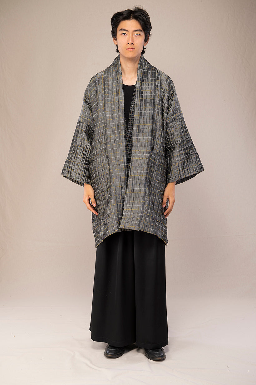 manteau kimono homme gris face poches catherine valentin
