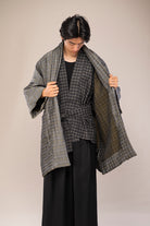 manteau kimono homme gris intérieur réversible poches catherine valentin