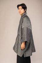 manteau kimono homme gris profil poches catherine valentin