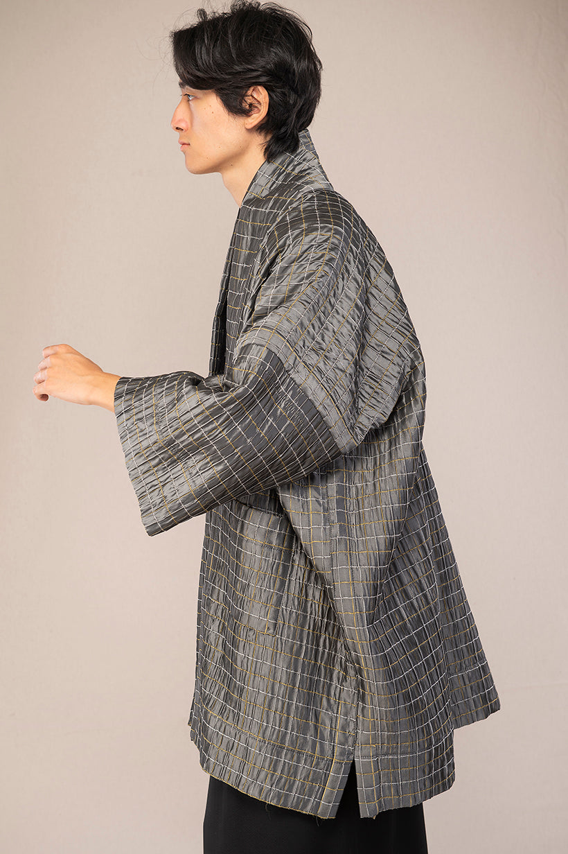 manteau kimono homme gris profil poches catherine valentin