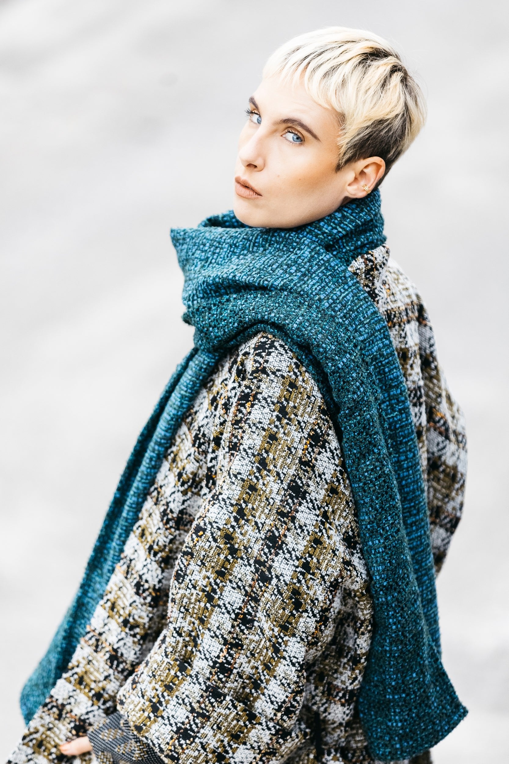 Étole YUKI bleu - CATHERINE VALENTIN