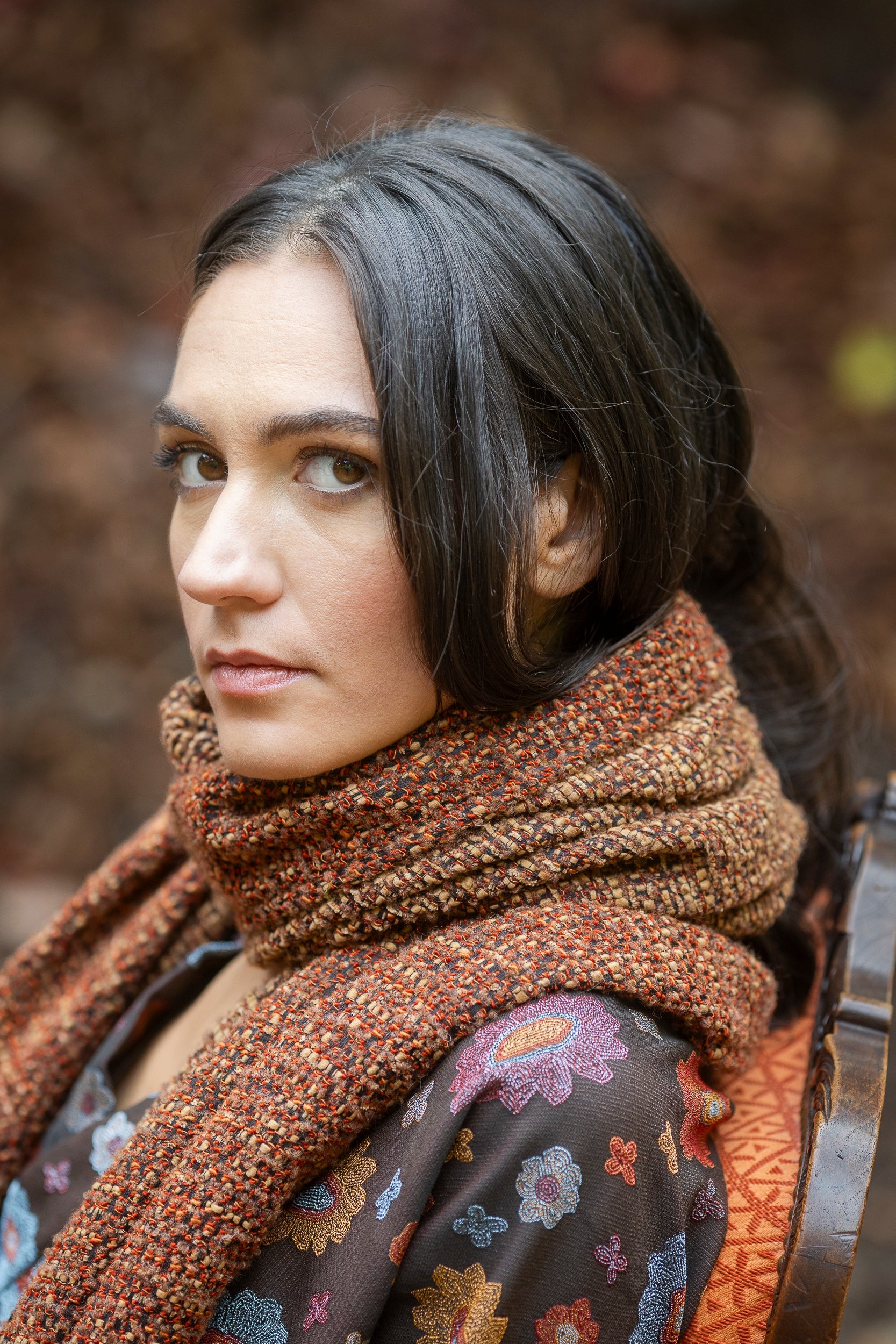 Étole YUKI marron fauve - CATHERINE VALENTIN