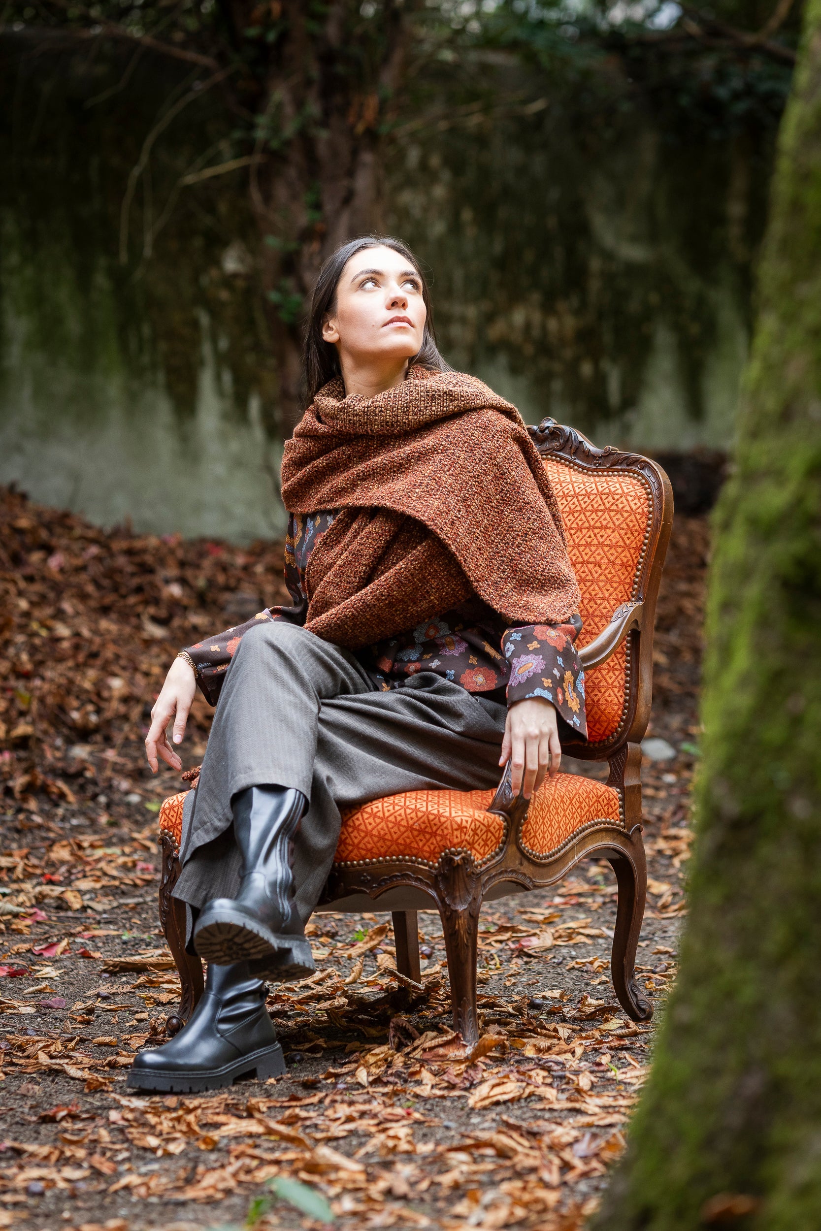 Étole YUKI marron fauve - CATHERINE VALENTIN