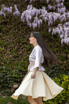 Jupe BANIRA courte écru côté et kimono ENDO doré- CATHERINE VALENTIN