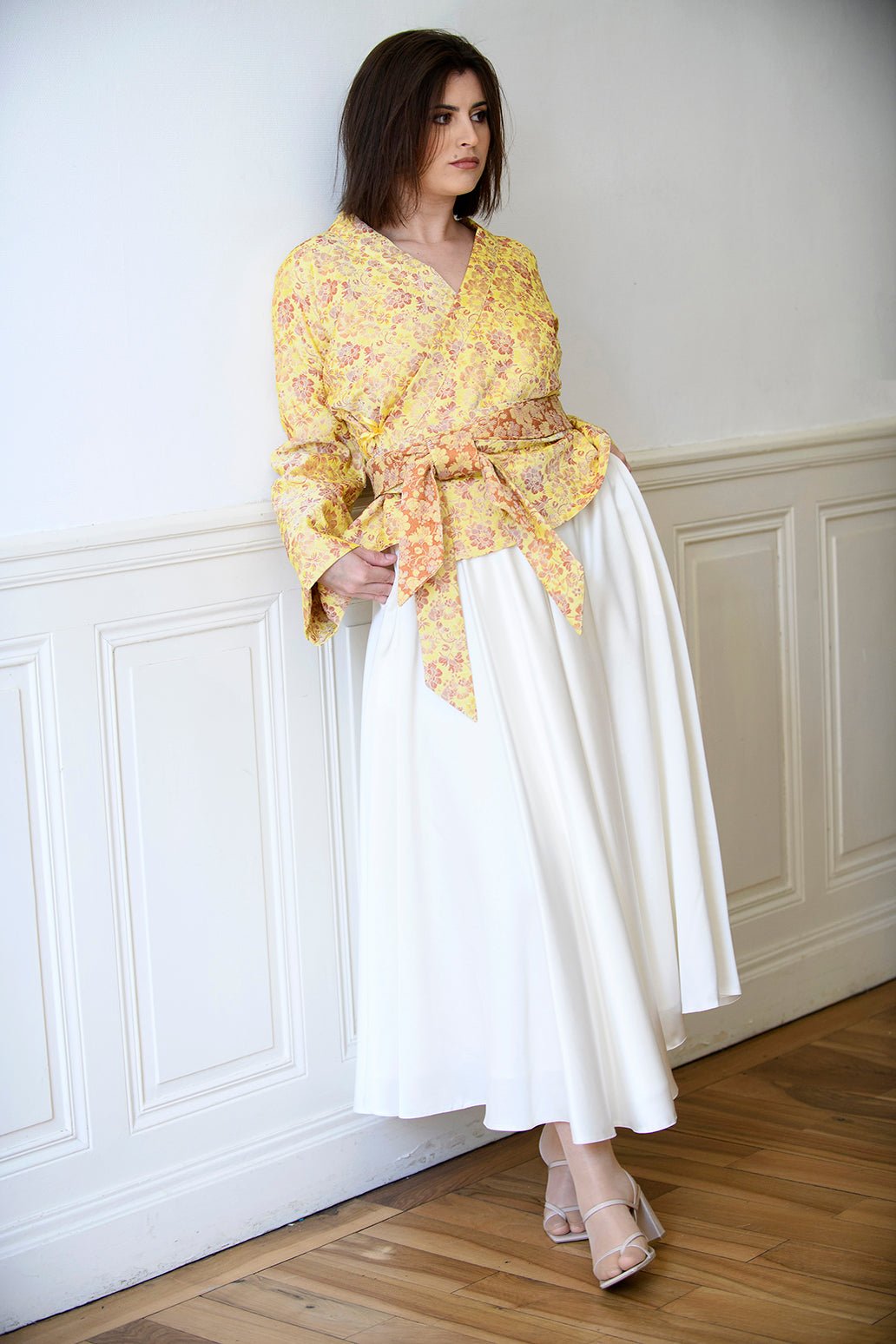 Jupe TENKO blanche doublée - CATHERINE VALENTIN