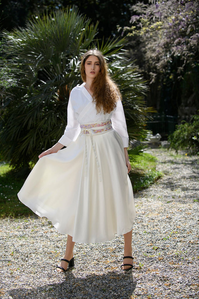 Jupe TENKO blanche doublée - CATHERINE VALENTIN