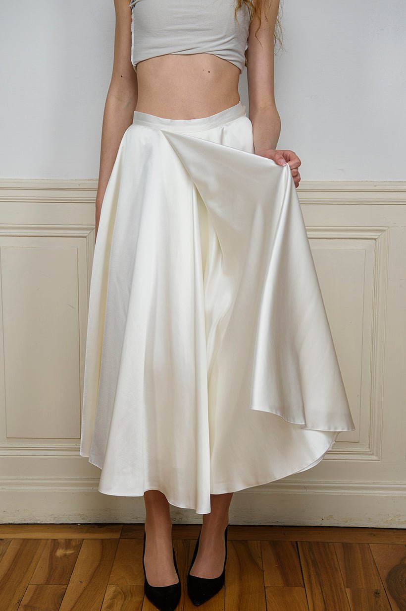 Jupe TENKO blanche doublée - CATHERINE VALENTIN
