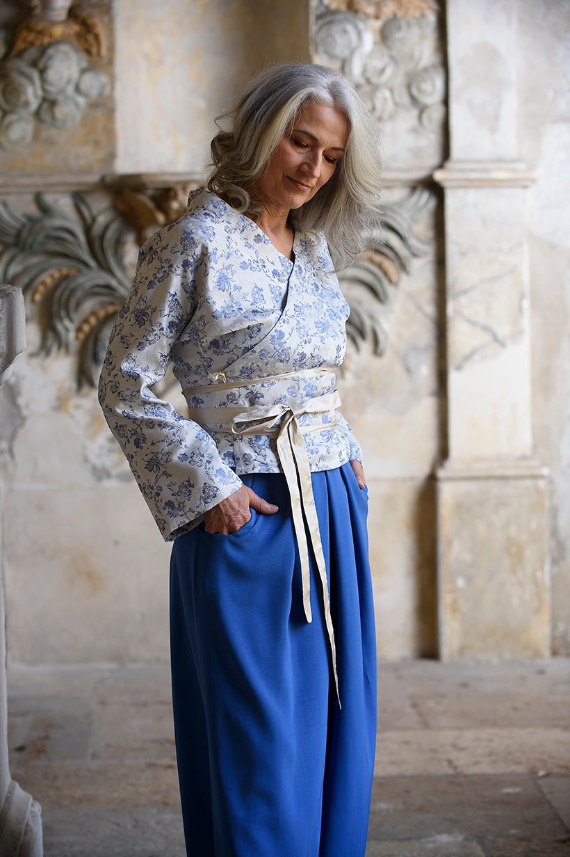 Kimono BANINA bleu mariage - CATHERINE VALENTIN